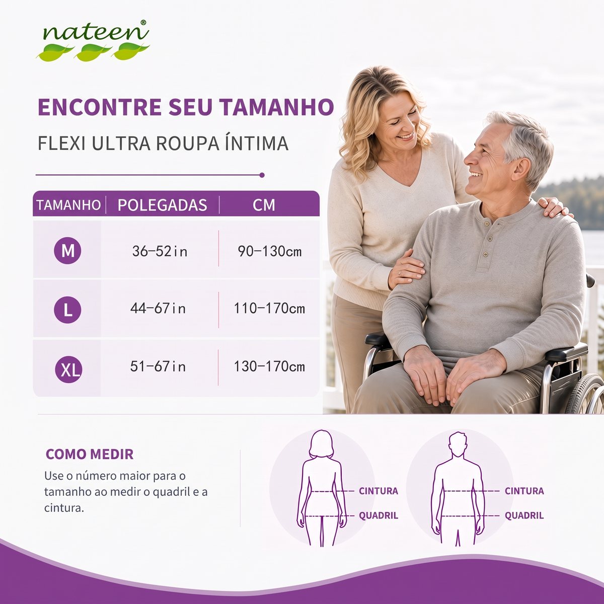Encontre o seu tamanho, M a XL